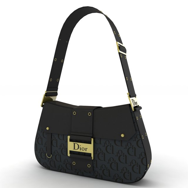 Dior Street Chic bag Blak Print 3D मॉडल .c4d .max .obj .3ds .fbx .stl .blend 