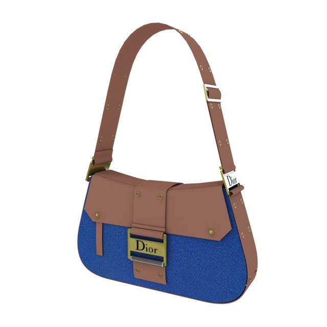 Dior Street Chic bag Brown Jeans Modelo 3D .c4d .max .obj .3ds .fbx .stl .blend