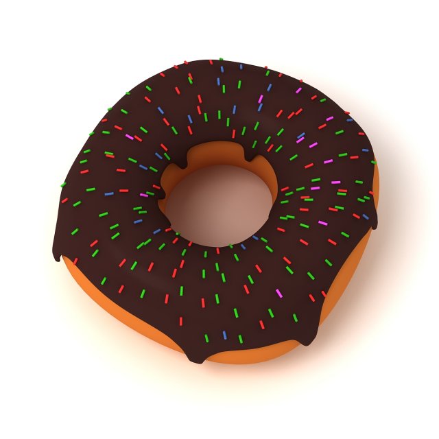 Donut 3D Model .c4d .max .obj .3ds .fbx .stl .blend 