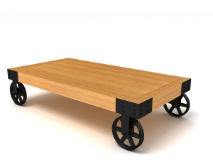 Industrial Cart Coffee Table 3D Model
