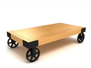 Industrial Cart Coffee Table 3D Model