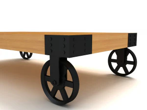 Industrial Cart Coffee Table 3D Model