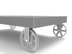 Industrial Cart Coffee Table 3D Model