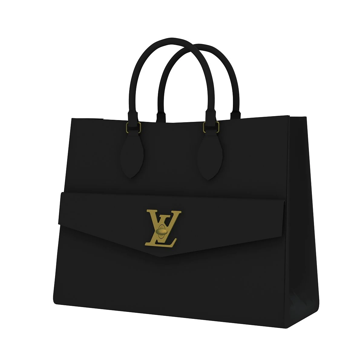 Louis Vuitton Lockme PM Tote Bag Black 3D Model .c4d .max .obj .3ds .fbx .stl .blend 