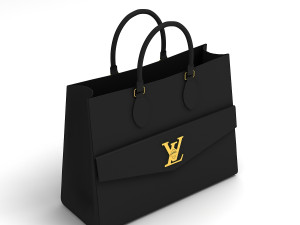 Louis Vuitton Lockme PM Tote Bag Black Model 3D