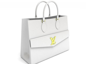 Louis Vuitton Lockme PM Tote Bag White Model 3D