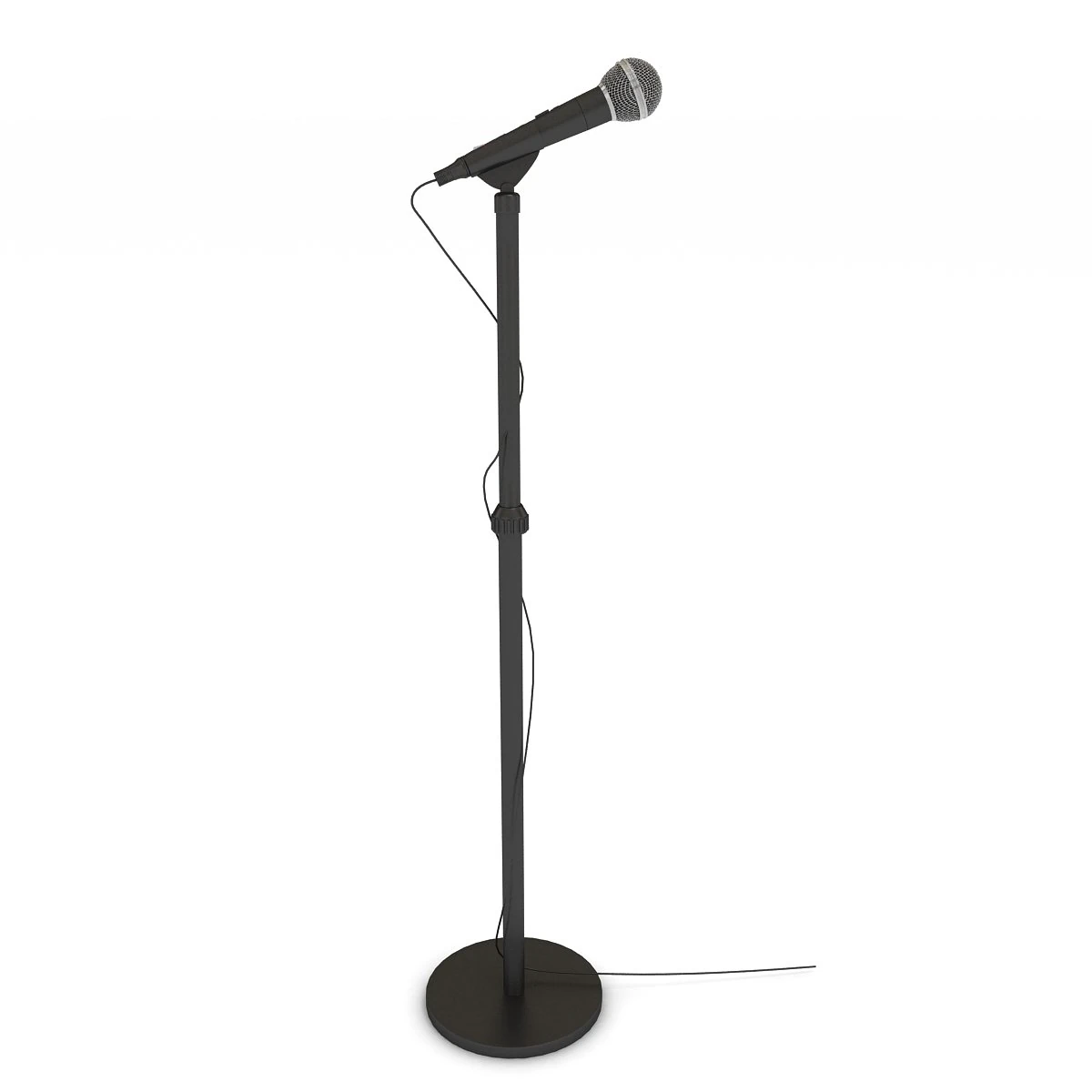 Microphone with Stand 3D Model .c4d .max .obj .3ds .fbx .stl .blend 