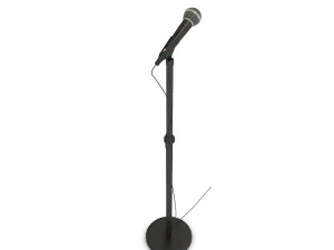 Microphone with Stand 3D Model