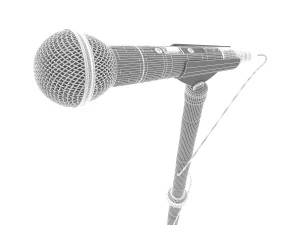 Microphone with Stand 3D Model