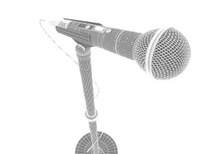 Microphone with Stand 3D Model