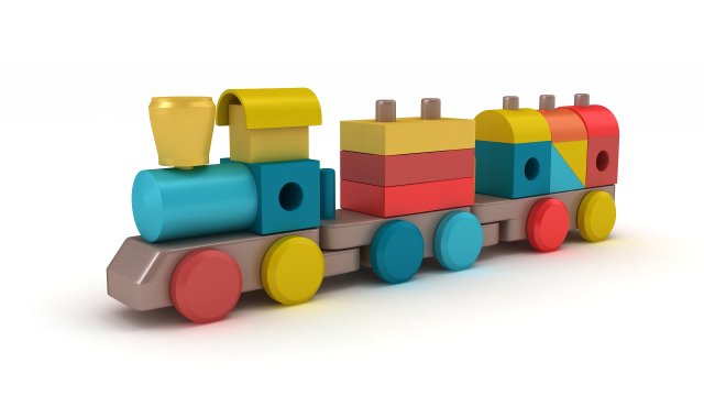 Miniature Train Model 3D .c4d .max .obj .3ds .fbx .stl .blend