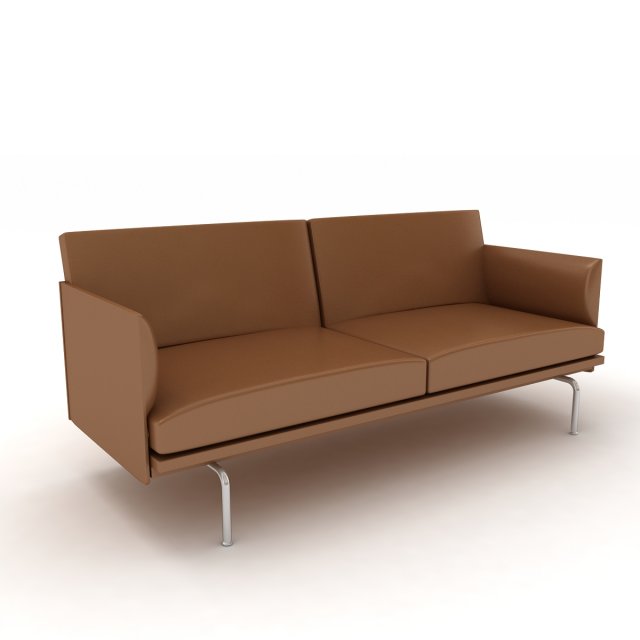 Muuto Outline Sofa 2 3D Model .c4d .max .obj .3ds .fbx .stl .blend 