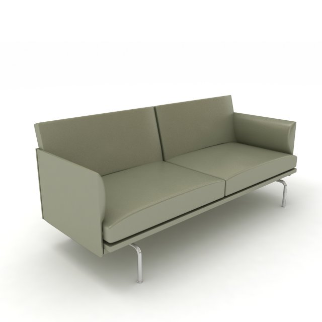 Muuto Outline Sofa 3 3D Model .c4d .max .obj .3ds .fbx .stl .blend 