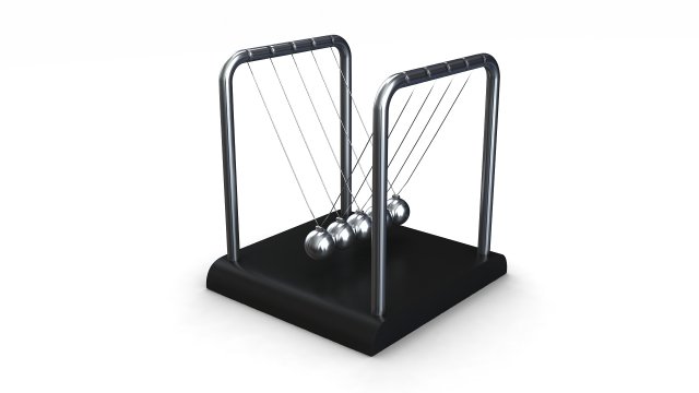 Newton Cradle Balance Steel Balls 3D Modell .c4d .max .obj .3ds .fbx .stl .blend