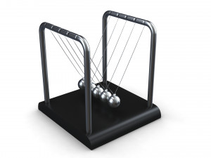 Newton Cradle Balance Steel Balls 3D Modell