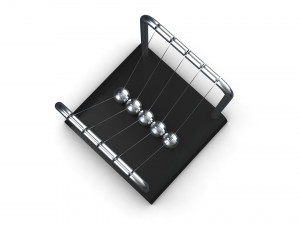 Newton Cradle Balance Steel Balls 3D Modell