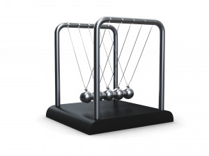 Newton Cradle Balance Steel Balls 3D Modell