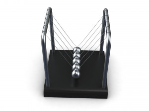 Newton Cradle Balance Steel Balls 3D Modell
