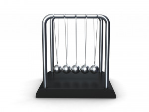 Newton Cradle Balance Steel Balls 3D Modell