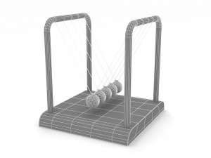Newton Cradle Balance Steel Balls 3D Modell