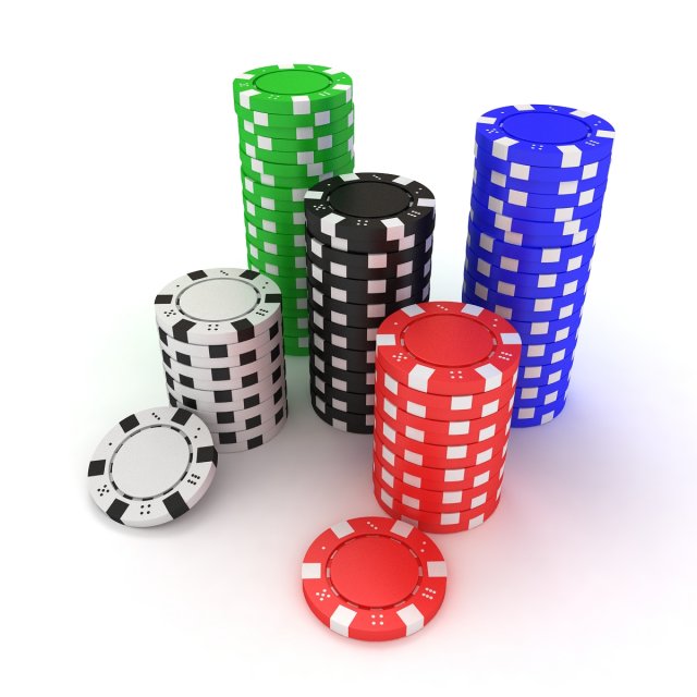 Poker Chips 3D 模型 .c4d .max .obj .3ds .fbx .stl .blend 