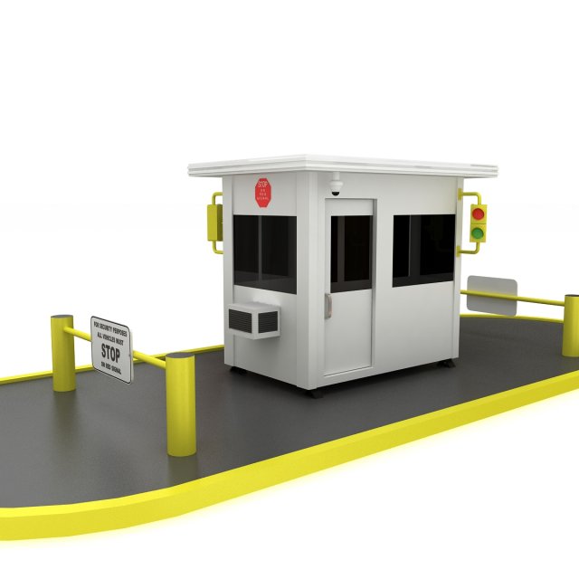 Security Guards Booth 3D 模型 .c4d .max .obj .3ds .fbx .stl .blend 