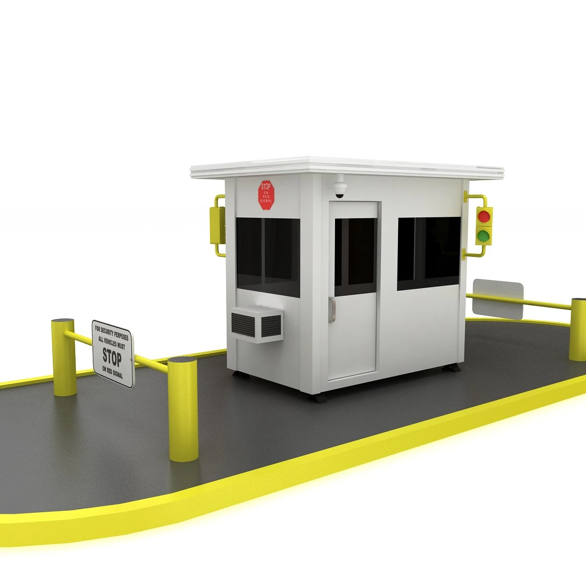 Security Guards Booth 3D Model .c4d .max .obj .3ds .fbx .stl .blend 