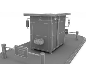 Security Guards Booth 3D 模型