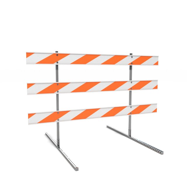 Steel Barricade 3D Модель .c4d .max .obj .3ds .fbx .stl .blend 