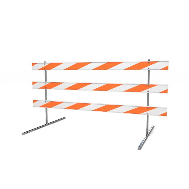 Steel Barricade 2 3D Model .c4d .max .obj .3ds .fbx .stl .blend 