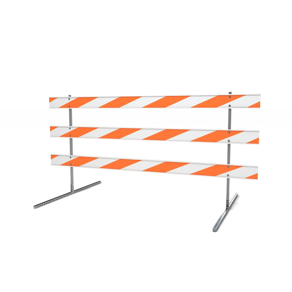 Steel Barricade 2 3D Model .c4d .max .obj .3ds .fbx .stl .blend 