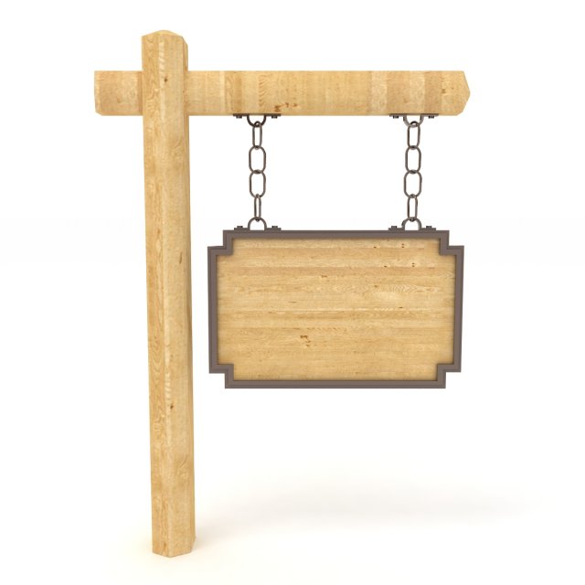 Wooden Signboard 3Dモデル .c4d .max .obj .3ds .fbx .stl .blend 