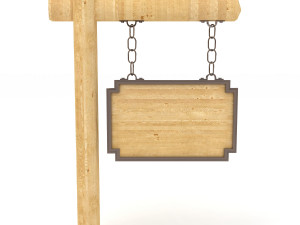 Wooden Signboard 3D Model