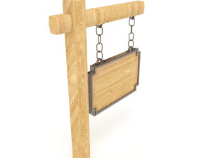 Wooden Signboard 3D Model