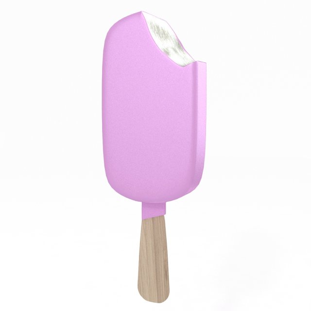 Ice Cream on a Stick Bitten 3D 모델 .c4d .max .obj .3ds .fbx .stl .blend 