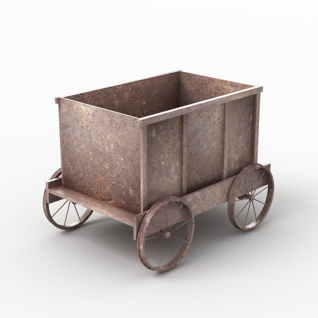 Mine Tub Trolley 3D Модель .c4d .max .obj .3ds .fbx .stl .blend 
