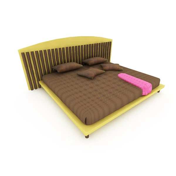 Modern Bed 3D Model .c4d .max .obj .3ds .fbx .stl .blend 