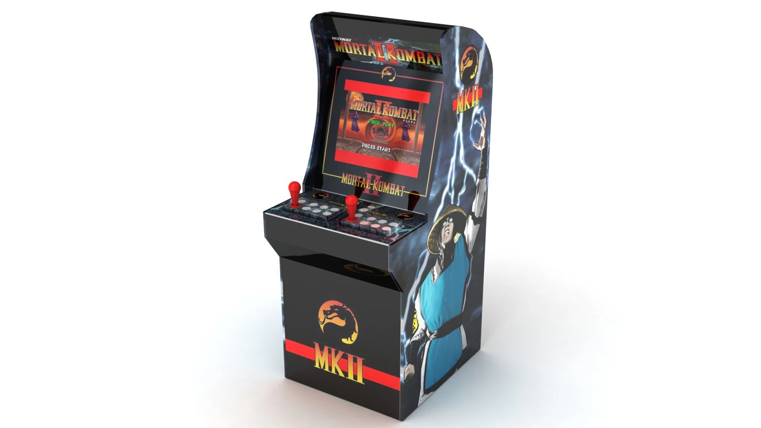 Mortal Kombat 2 Arcade Machine 3D Model .c4d .max .obj .3ds .fbx .stl .blend 