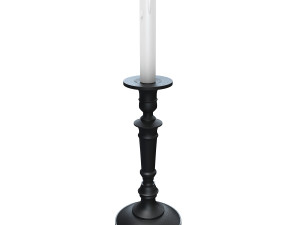 Old candlestick with candle 3D Model