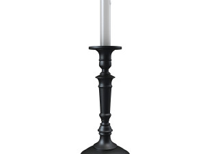 Old candlestick with candle 3D मॉडल