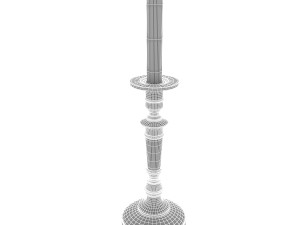Old candlestick with candle 3D मॉडल