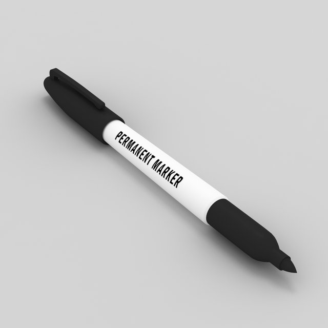 Permanent Marker 3D Model .c4d .max .obj .3ds .fbx .stl .blend 