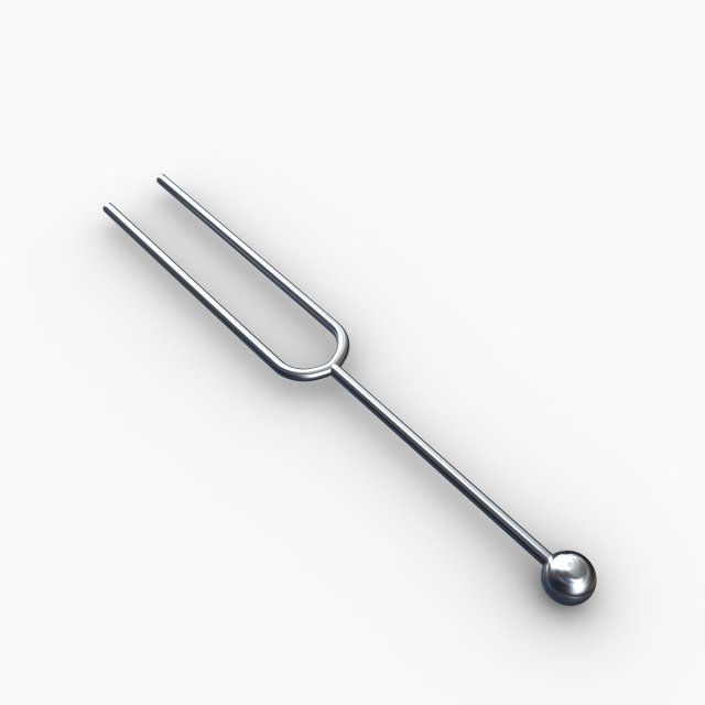 Tuning Fork 3D Model .c4d .max .obj .3ds .fbx .stl .blend 