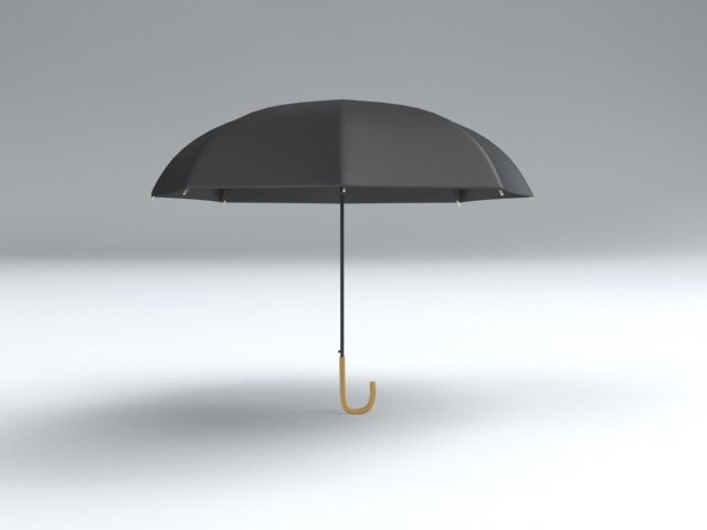 Umbrella Classic Open 3D Model .c4d .max .obj .3ds .fbx .stl .blend 