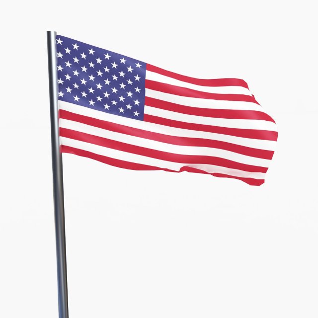 USA FLAG 3D Model .c4d .max .obj .3ds .fbx .stl .blend 