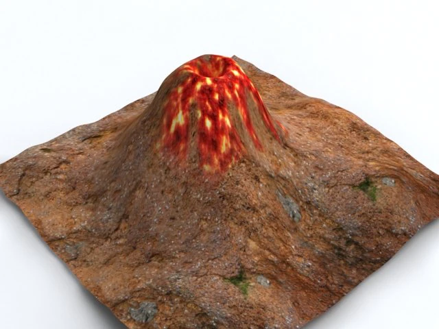 Volcano 3D Model .c4d .max .obj .3ds .fbx .stl .blend 