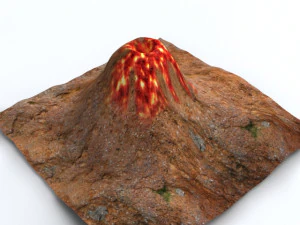 Vulc&atilde;o Modelo 3D