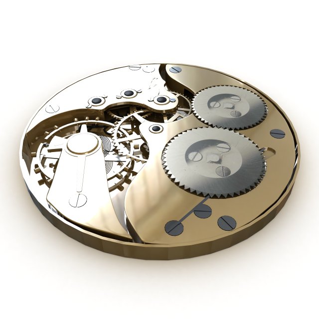 Watch Mechanism 3D Model .c4d .max .obj .3ds .fbx .stl .blend 