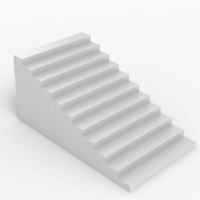 White Stairs 3D Model .c4d .max .obj .3ds .fbx .stl .blend 