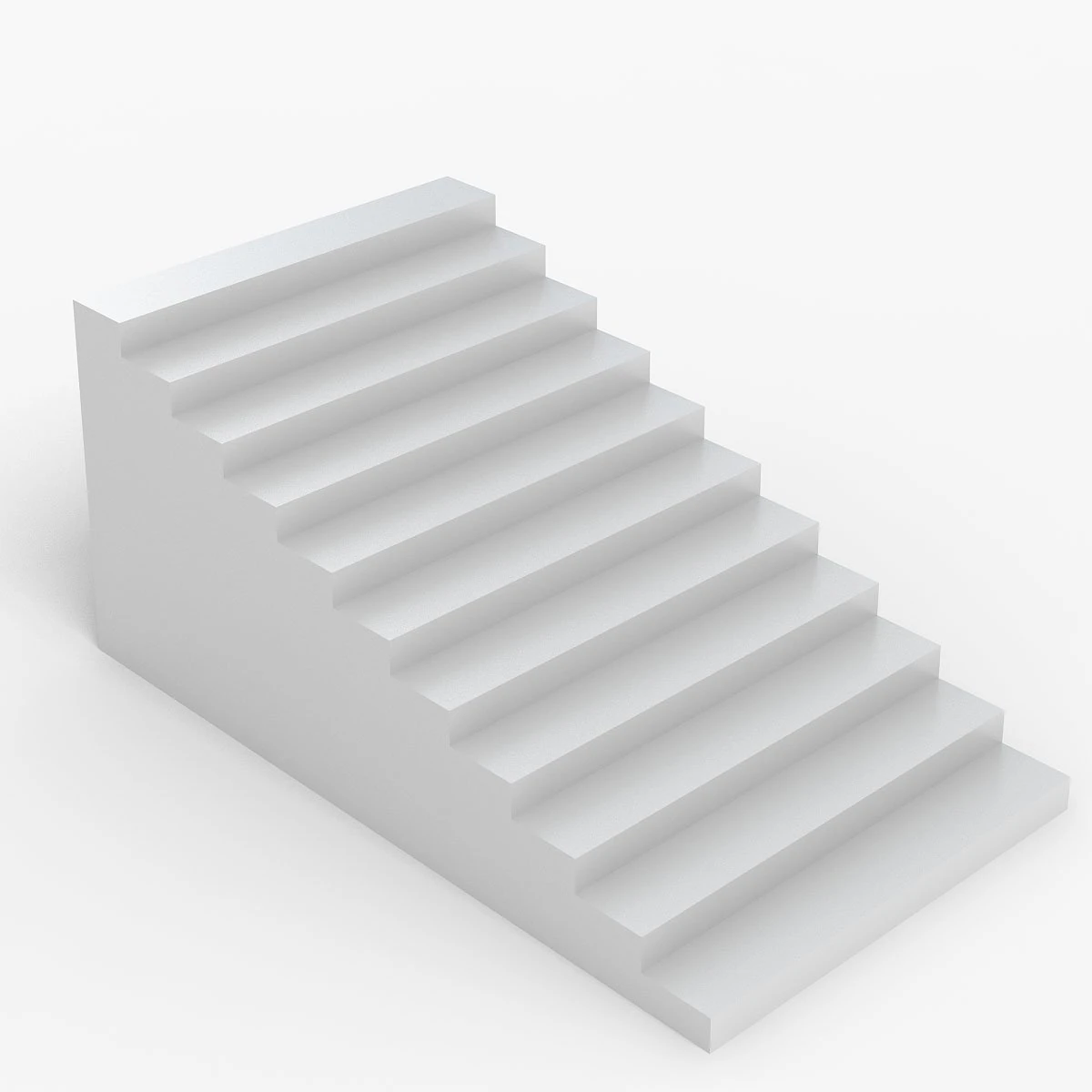 White Stairs 3D Model .c4d .max .obj .3ds .fbx .stl .blend 
